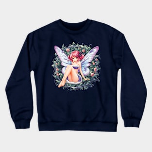 Moth Girl anime, cute giant monster kawaii anime tee Crewneck Sweatshirt